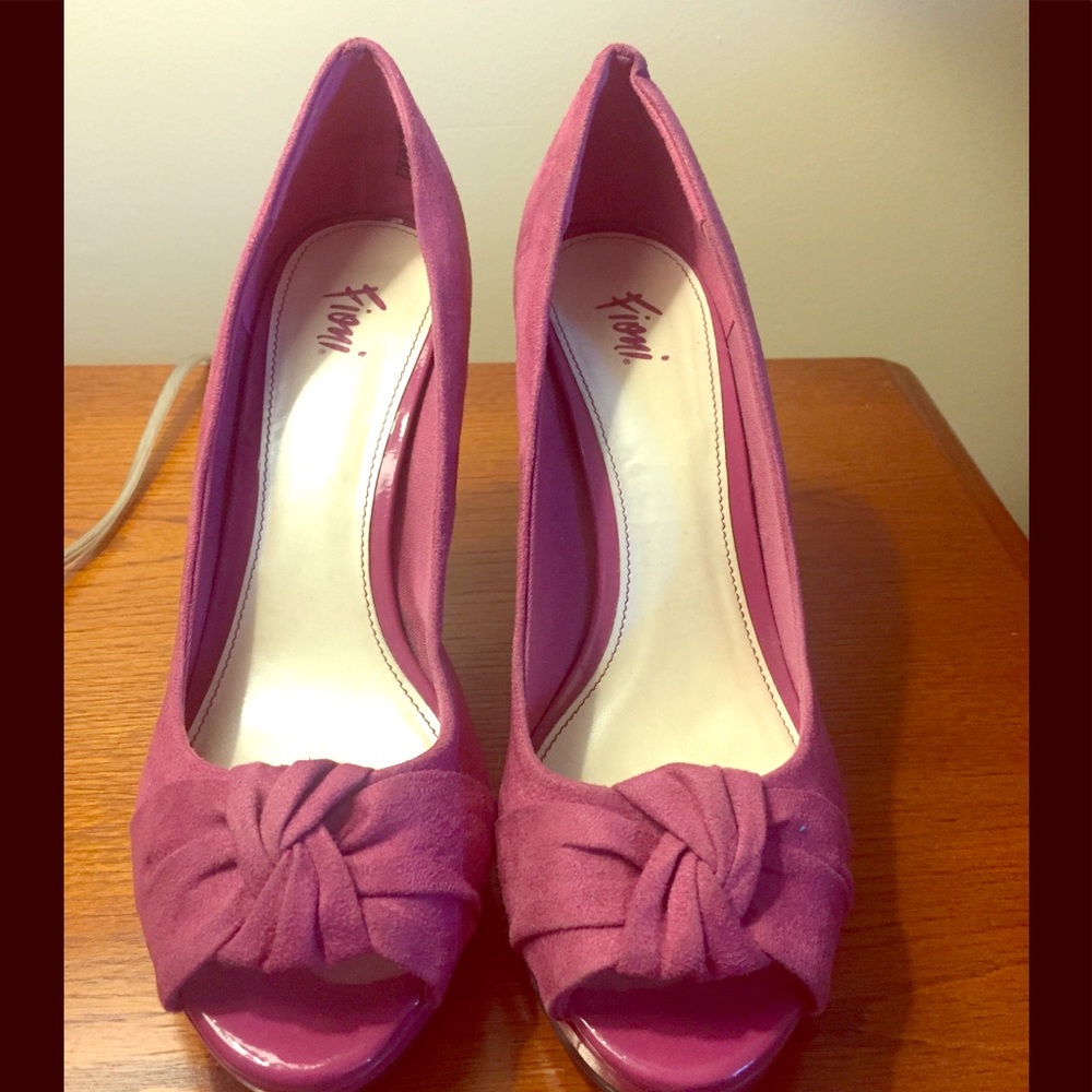 Fioni Suede Peep Toe Pumps